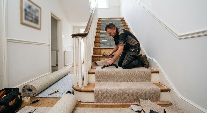 Stair Runner Installation in Monmouth County, NJ